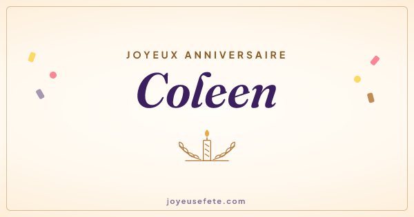 Image « Joyeux anniversaire Coleen » au format large