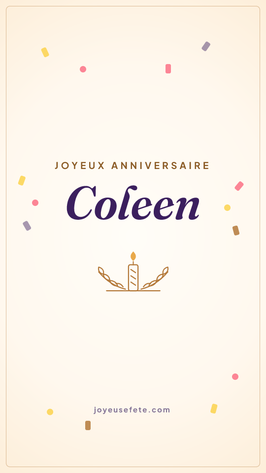 Image « Joyeux anniversaire Coleen » au format story