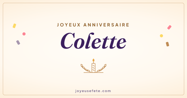 Image « Joyeux anniversaire Colette » au format large