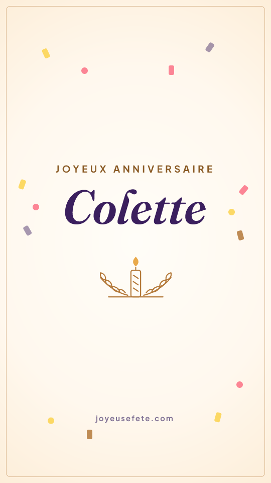 Image « Joyeux anniversaire Colette » au format story