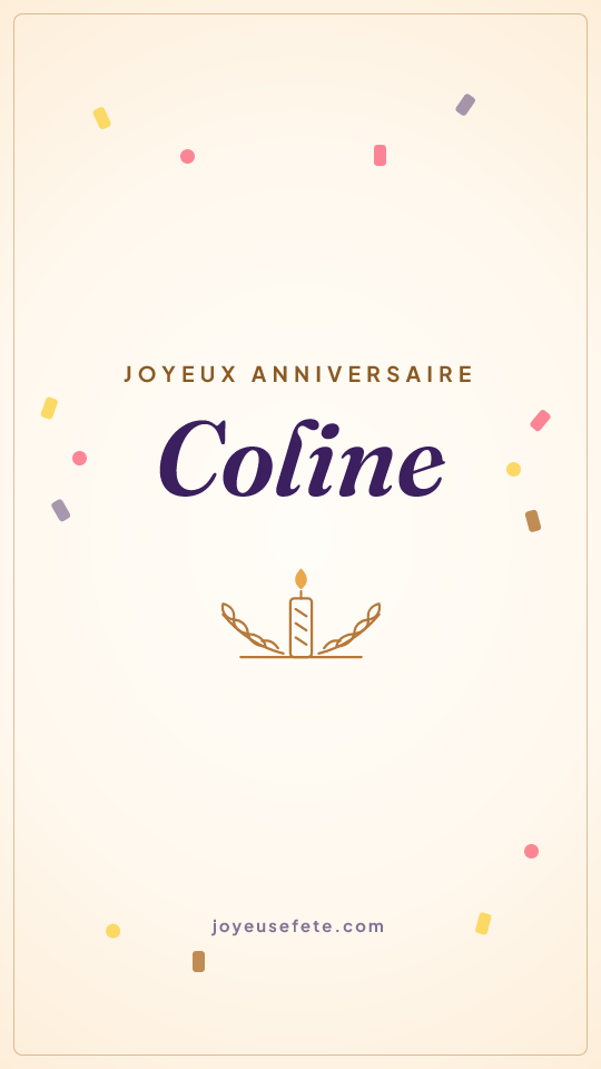 Image « Joyeux anniversaire Coline » au format story