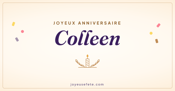Image « Joyeux anniversaire Colleen » au format large