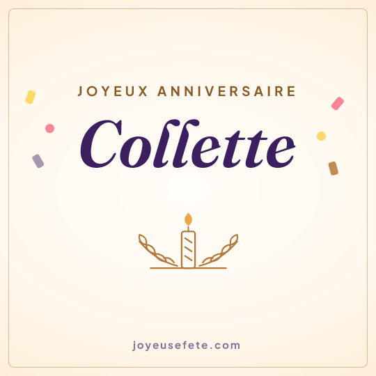 Image carrée « Joyeux anniversaire Collette » pour WhatsApp