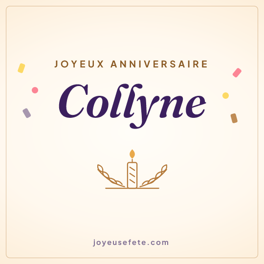 Image carrée « Joyeux anniversaire Collyne » pour WhatsApp