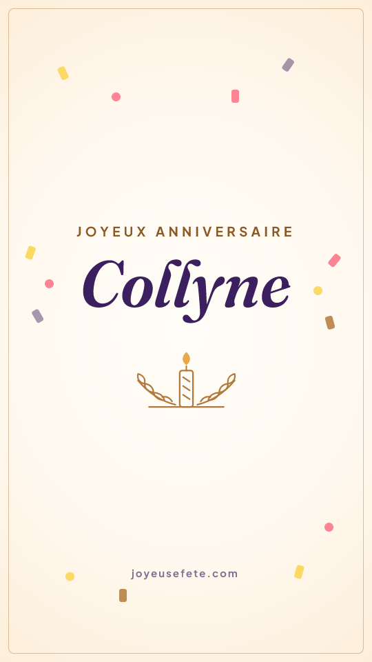 Image « Joyeux anniversaire Collyne » au format story