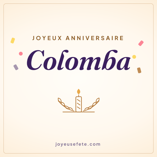 Image carrée « Joyeux anniversaire Colomba » pour WhatsApp