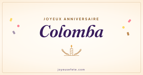 Image « Joyeux anniversaire Colomba » au format large