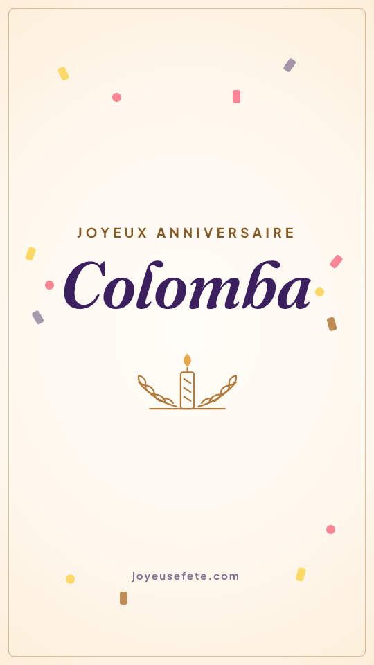Image « Joyeux anniversaire Colomba » au format story