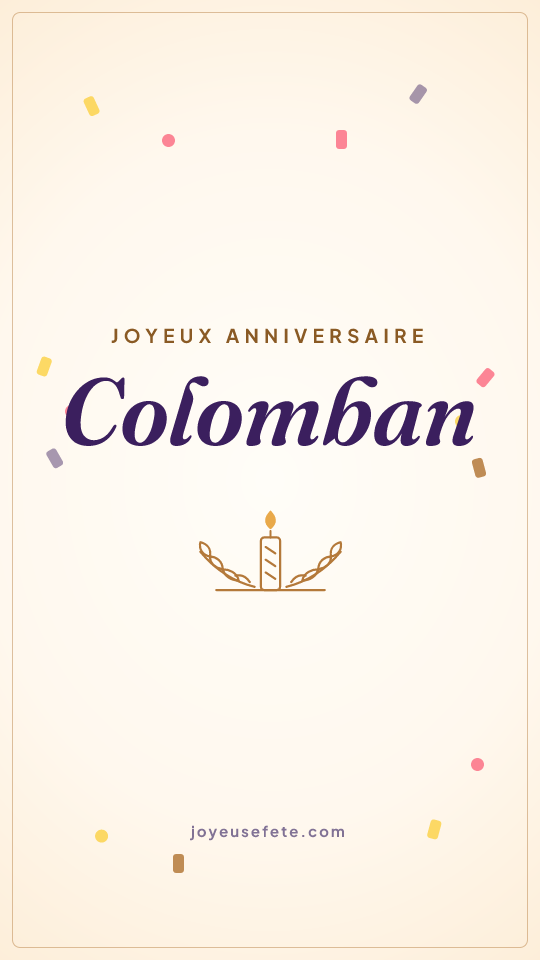 Image « Joyeux anniversaire Colomban » au format story