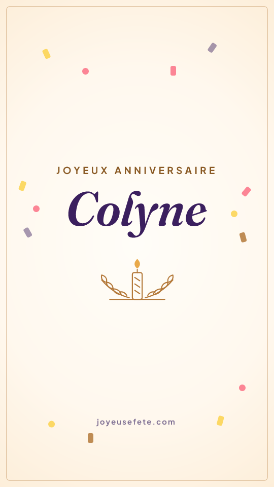 Image « Joyeux anniversaire Colyne » au format story