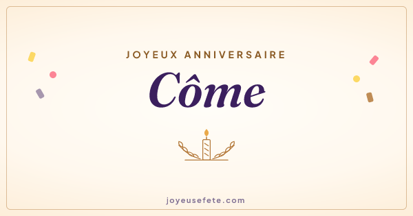 Image « Joyeux anniversaire Côme » au format large