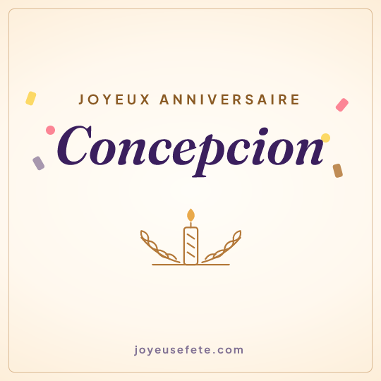 Image carrée « Joyeux anniversaire Concepcion » pour WhatsApp