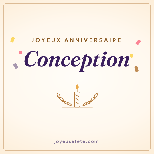 Image carrée « Joyeux anniversaire Conception » pour WhatsApp
