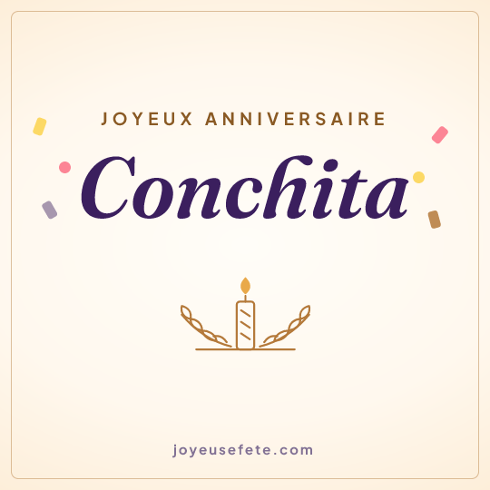 Image carrée « Joyeux anniversaire Conchita » pour WhatsApp