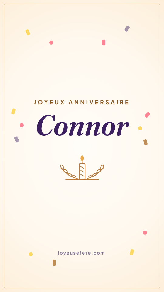 Image « Joyeux anniversaire Connor » au format story