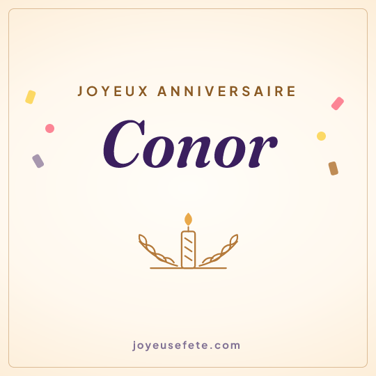 Image carrée « Joyeux anniversaire Conor » pour WhatsApp