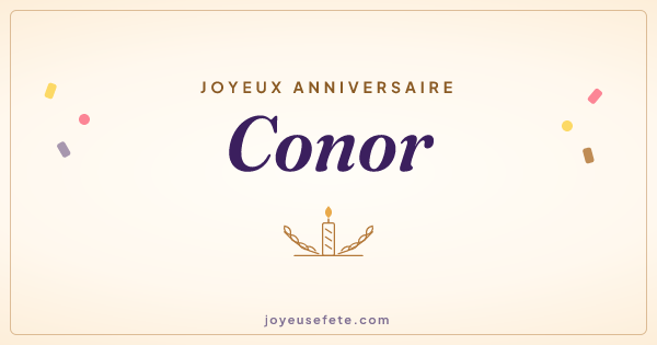 Image « Joyeux anniversaire Conor » au format large