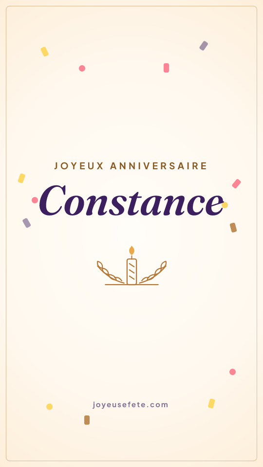 Image « Joyeux anniversaire Constance » au format story
