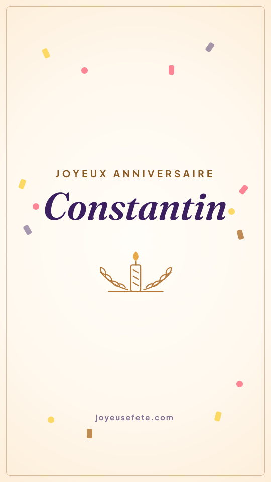 Image « Joyeux anniversaire Constantin » au format story
