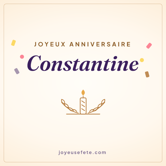 Image carrée « Joyeux anniversaire Constantine » pour WhatsApp