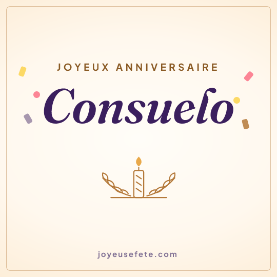 Image carrée « Joyeux anniversaire Consuelo » pour WhatsApp