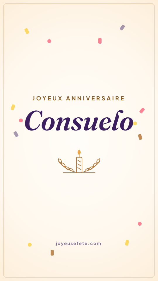 Image « Joyeux anniversaire Consuelo » au format story