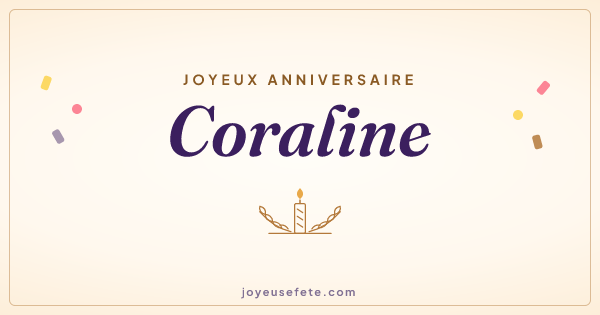 Image « Joyeux anniversaire Coraline » au format large