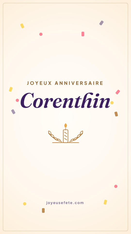 Image « Joyeux anniversaire Corenthin » au format story