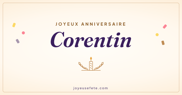 Image « Joyeux anniversaire Corentin » au format large