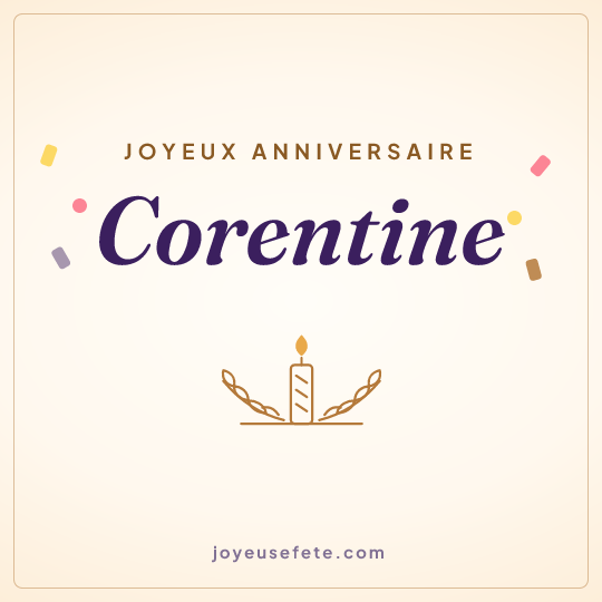 Image carrée « Joyeux anniversaire Corentine » pour WhatsApp
