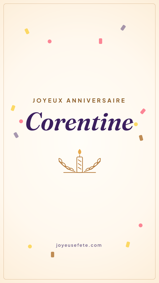 Image « Joyeux anniversaire Corentine » au format story