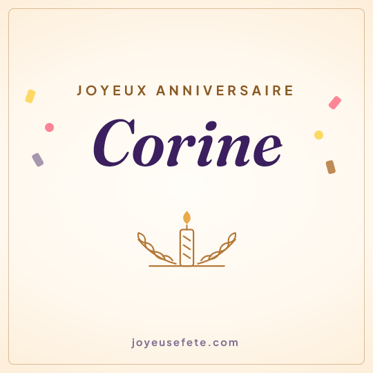 Image carrée « Joyeux anniversaire Corine » pour WhatsApp