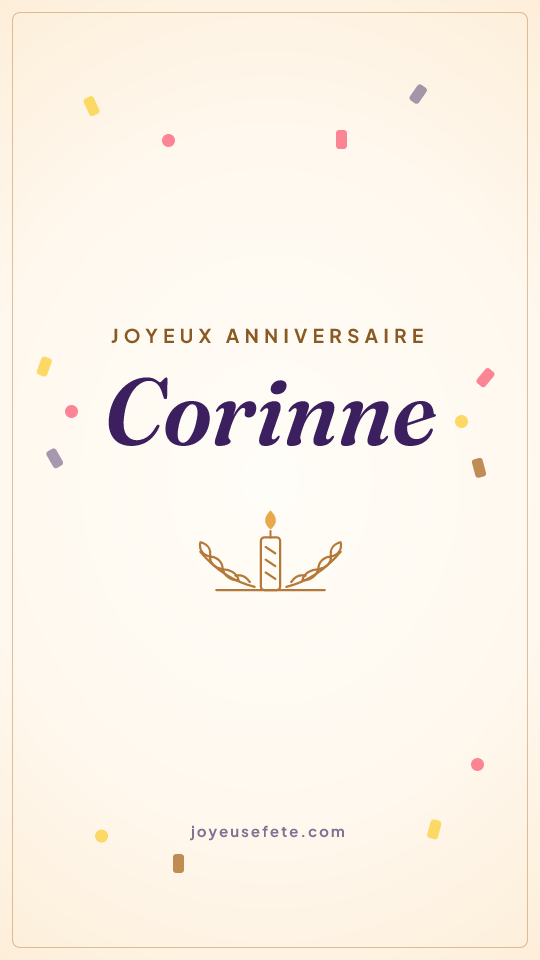 Image « Joyeux anniversaire Corinne » au format story