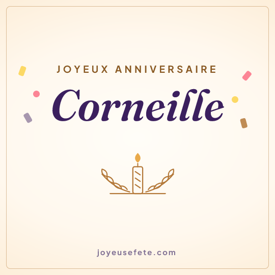 Image carrée « Joyeux anniversaire Corneille » pour WhatsApp