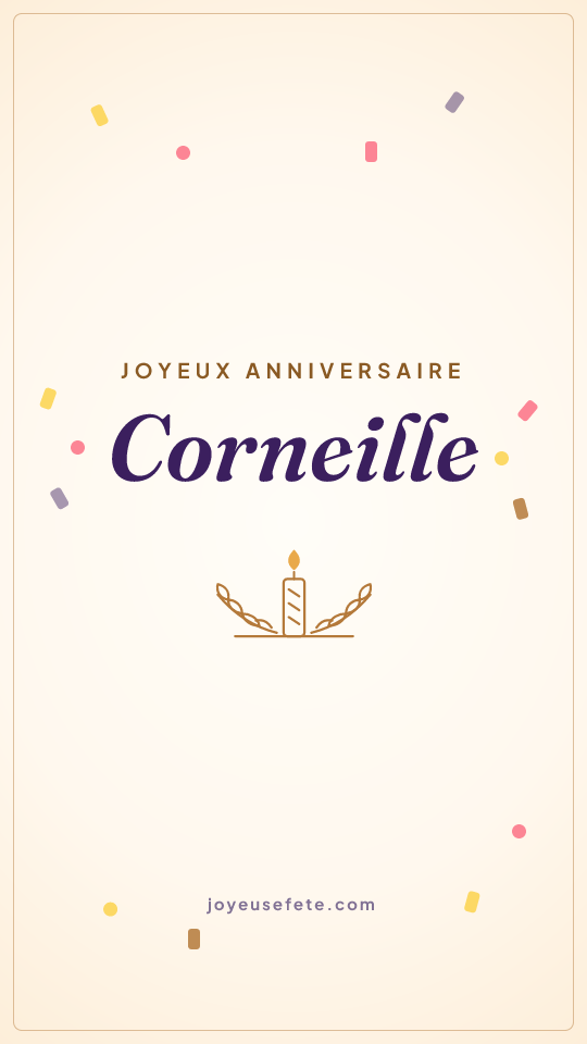 Image « Joyeux anniversaire Corneille » au format story