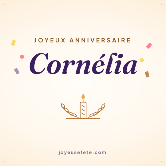 Image carrée « Joyeux anniversaire Cornélia » pour WhatsApp