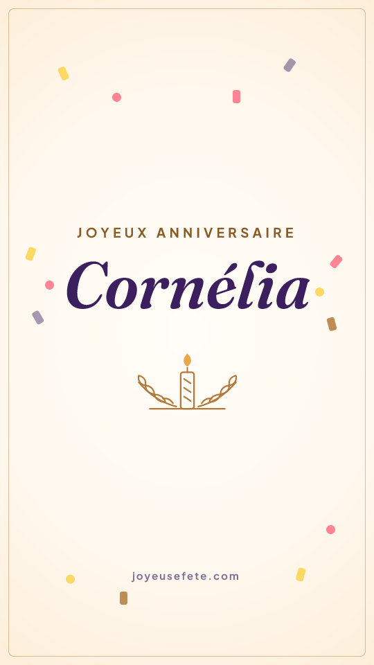 Image « Joyeux anniversaire Cornélia » au format story