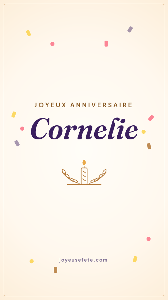 Image « Joyeux anniversaire Cornelie » au format story