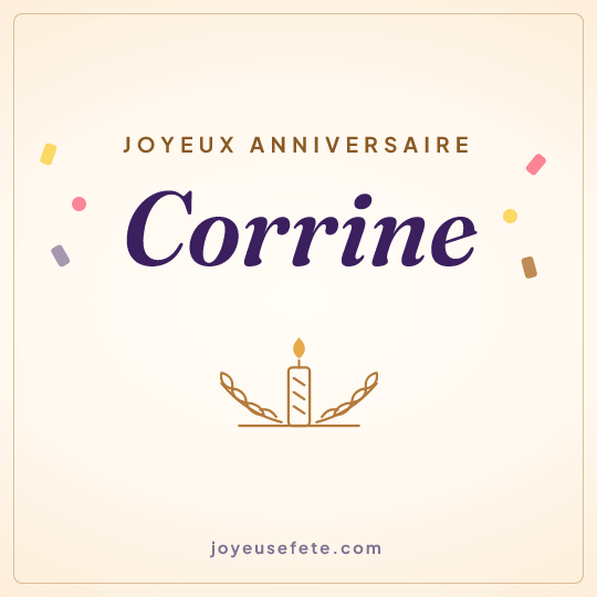 Image carrée « Joyeux anniversaire Corrine » pour WhatsApp