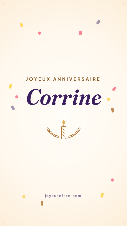 Image « Joyeux anniversaire Corrine » au format story