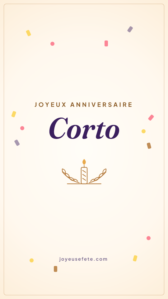 Image « Joyeux anniversaire Corto » au format story