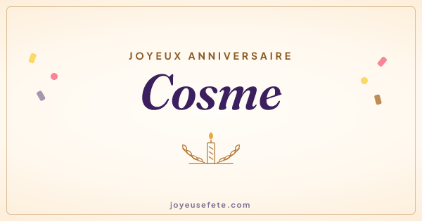 Image « Joyeux anniversaire Cosme » au format large