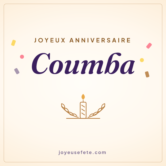 Image carrée « Joyeux anniversaire Coumba » pour WhatsApp