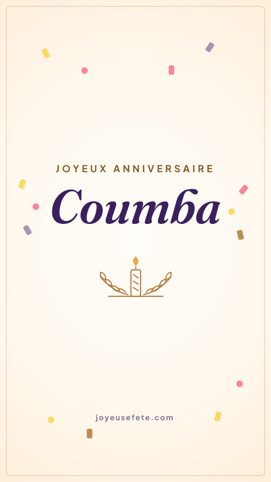 Image « Joyeux anniversaire Coumba » au format story