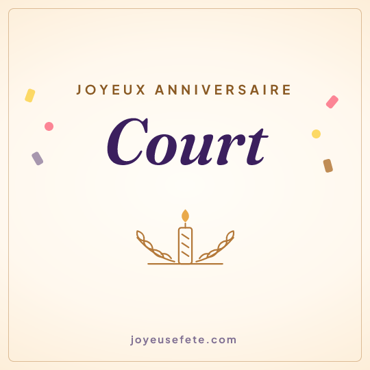 Image carrée « Joyeux anniversaire Court » pour WhatsApp
