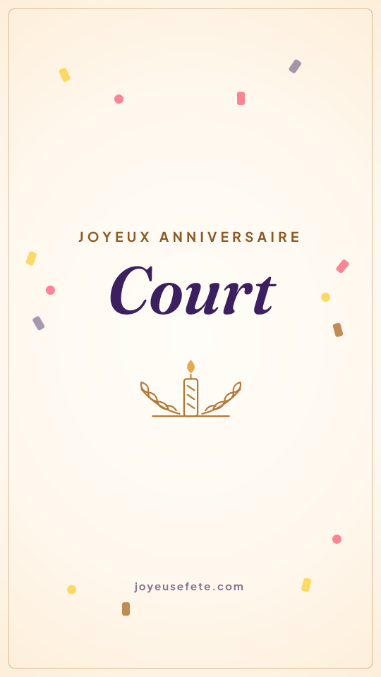 Image « Joyeux anniversaire Court » au format story