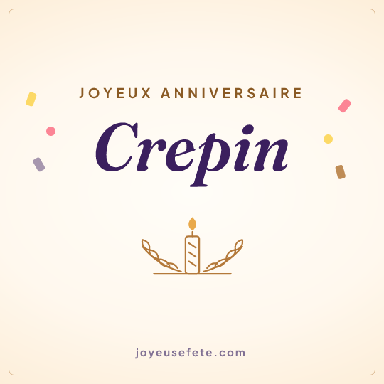 Image carrée « Joyeux anniversaire Crepin » pour WhatsApp
