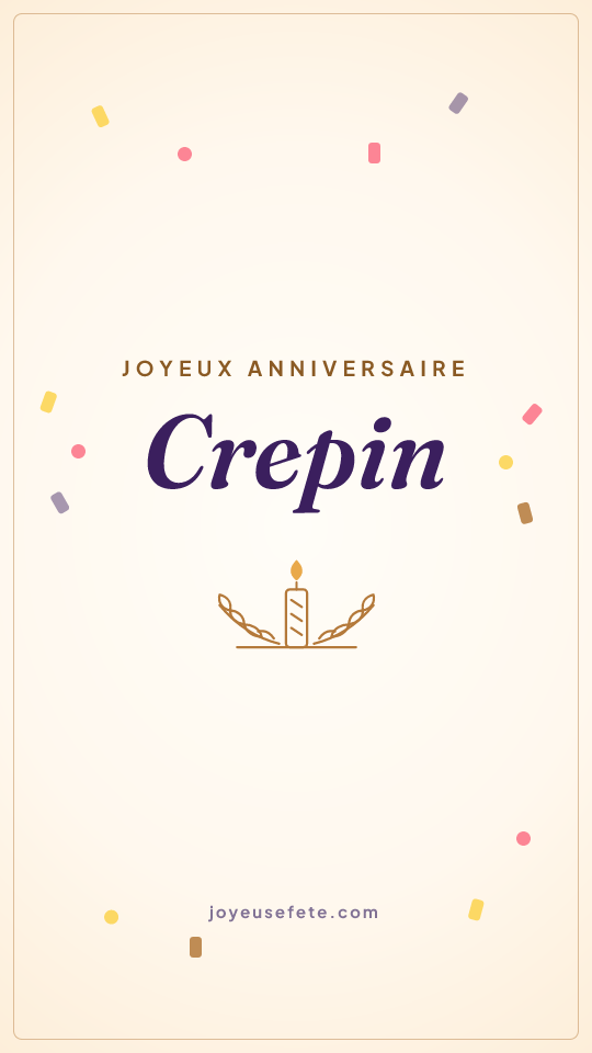 Image « Joyeux anniversaire Crepin » au format story