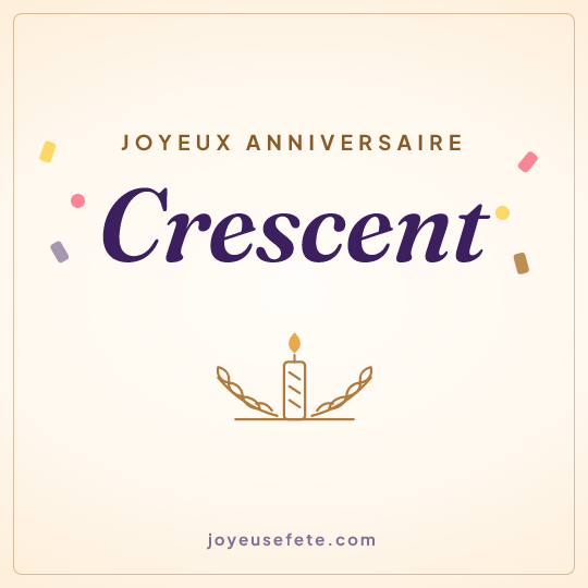 Image carrée « Joyeux anniversaire Crescent » pour WhatsApp