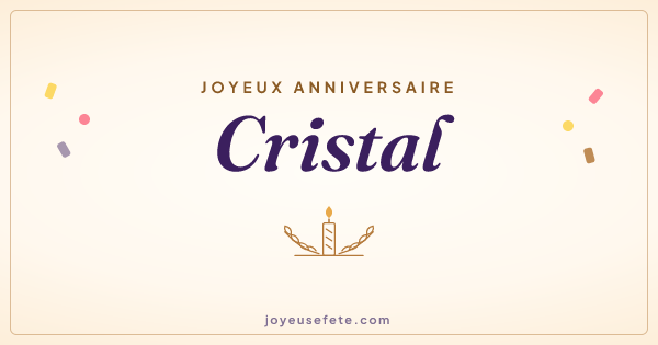 Image « Joyeux anniversaire Cristal » au format large